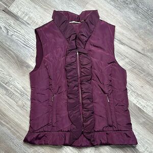 Soft Surroundings Saint Aubin Quilted Puffer Vest Women's Purple | XS | A-1758